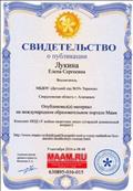 Свидетельство о публикации на международном образовательном портале МААМ.ru ,2016г. Свидетельство о публикации на международном образовательном портале МААМ.ru ,2016г.
